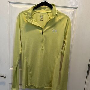 Under Armour Lime Green 1/2 Zip Loose Fit Shirt Size M Outdoor Activewear
